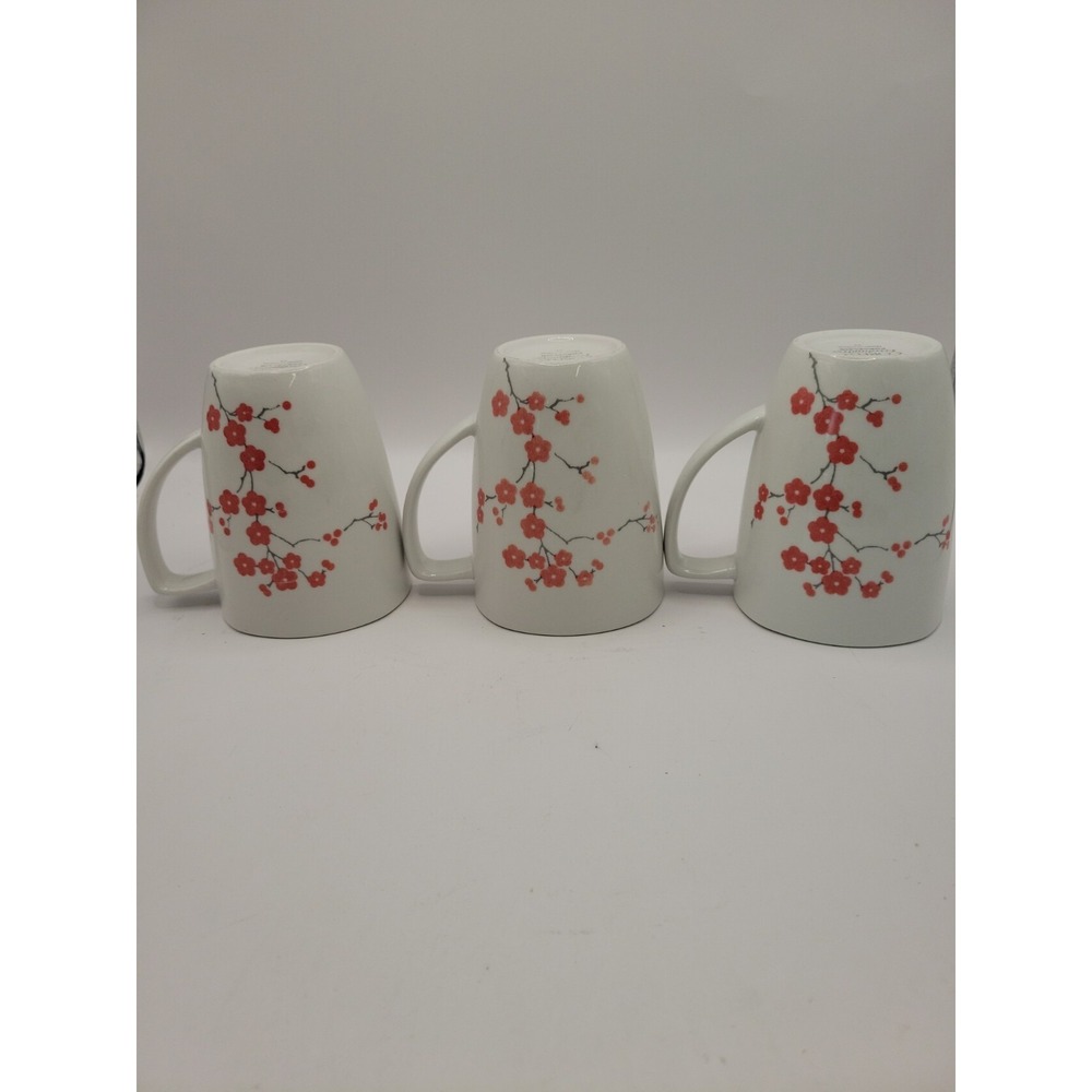Set of 3 Vintage Corelle Coordinates "Hanami Garden" Porcelain Coffee Mugs -...